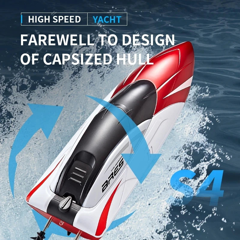 2.4G RC Boat S4 15km/h Dual Motor Waterproof High-speed Boat Summer Outdoore Water Remote Control Ship