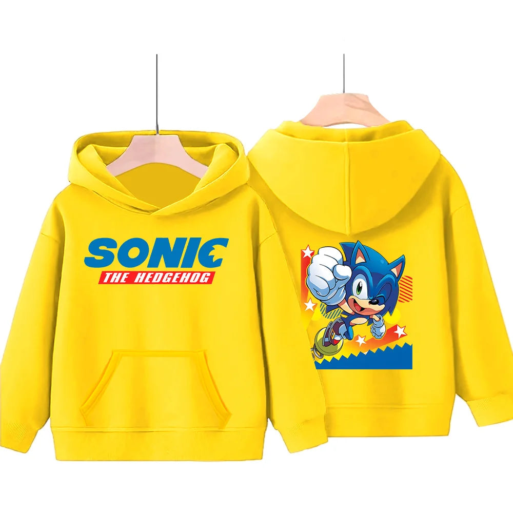 Sonic The Hedgehog 3 Hot Cartoon Sweatshirt Autumn New Children Hoodies Casual Trendy Boys Girls Y2K Clothes Kids Loose Pullover