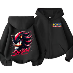 New Sonics Kids Zip-up Hoodies Boys Anime Hoodie Cartoon Characters Printed Coat Winter Warm Jacket Autumn Children Clothing