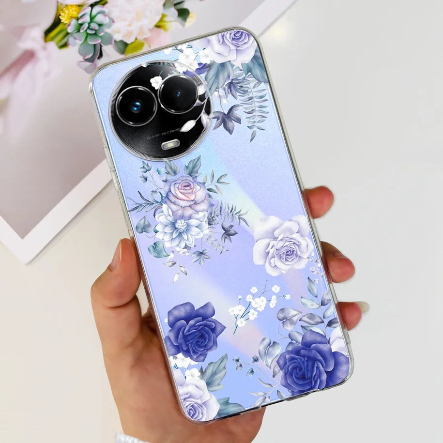 For Realme 11X Case RMX3785 Luxury Marble Butterfly Cover