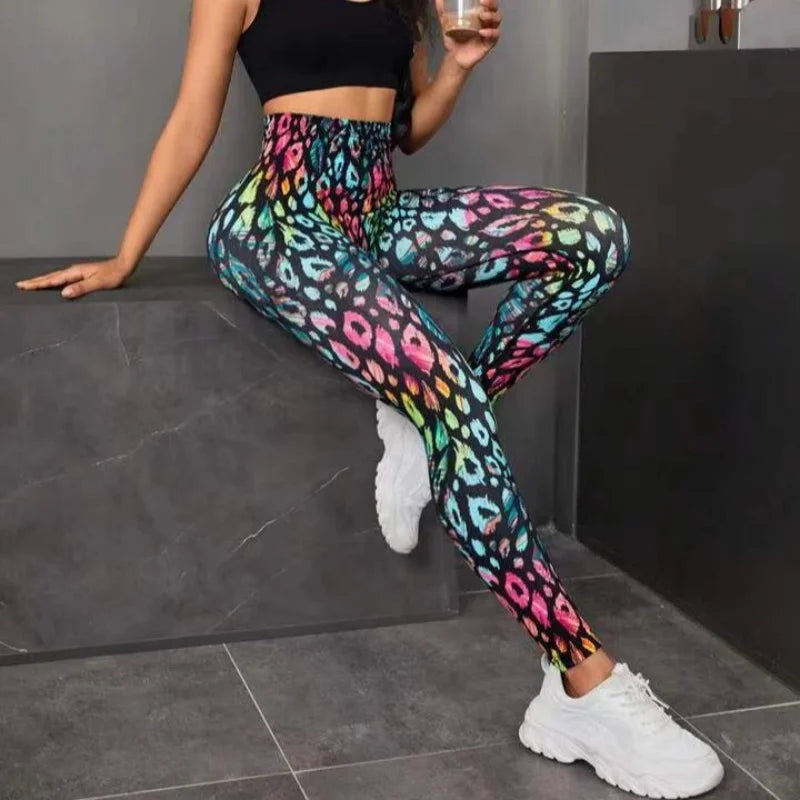 New 3D Print Tie Dye Sports Pants Women Seamless  Leggings High Waist Fitness Push Up Leggings Gym Clothing Workout Tights