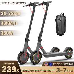 350W Adults Electric Scooter 36V 10.4AH 30km/h Max Speed 8.5 inch Solid Tires eScooter Electric Kick Scooter 35KM Range with APP