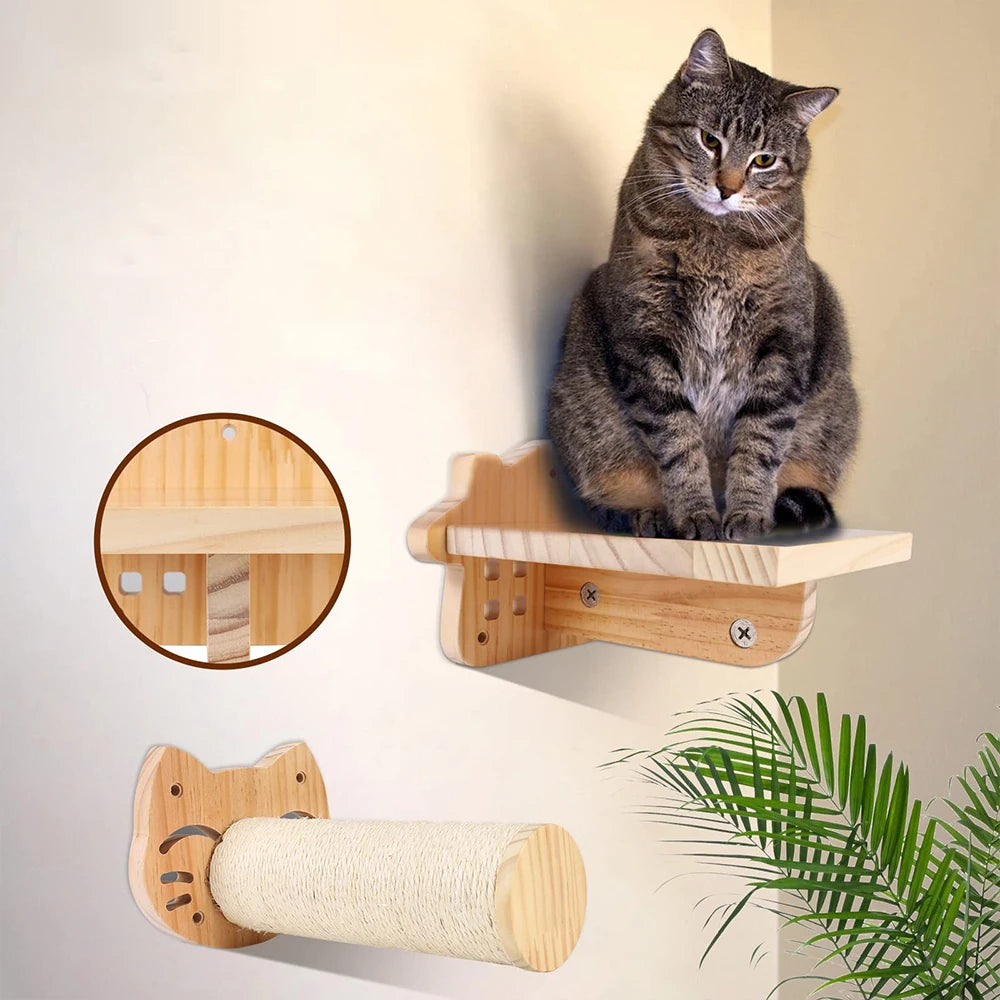 1pcCat Scratching Climbing Post Wall-mounted Cat Hammock Bed Pet Furniture