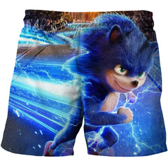 Beach pants for children 4-14Y Sonic The Hedgehog shorts pants Girls Boys Harajuku pants For Kids 3D Cartoon Print