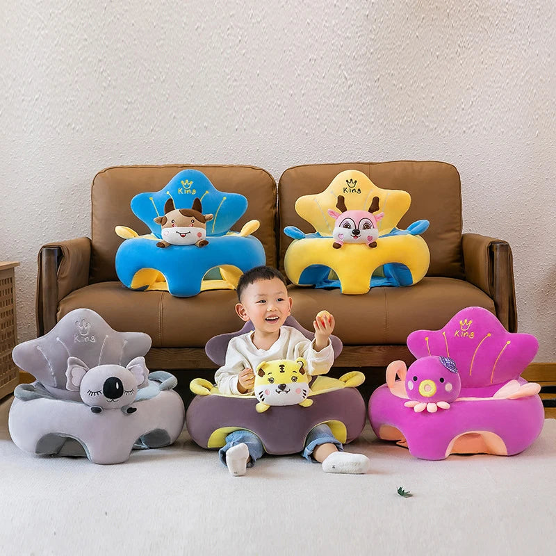 Baby Sofa Support Seat Cover Plush Chair Learn To Sit Comfortable Cartoon Toddler