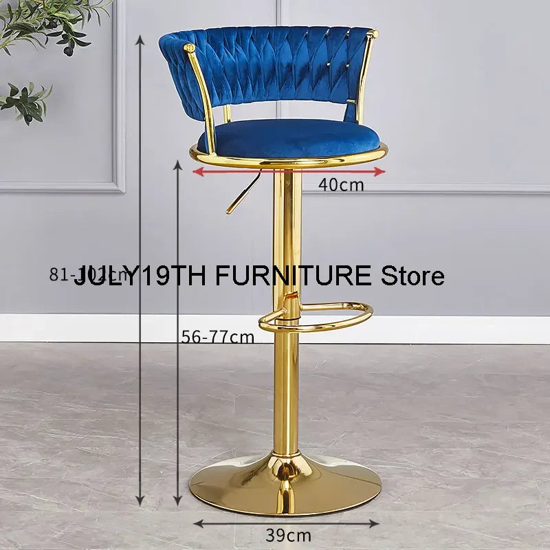 Luxury Rotating Bar Chair Design Living Room Outdoor Velvet Modern Bar Chair Nordic Kitchen High Sillas Altas Furniture SR50BC