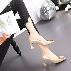 Women Pointed Toe Chunky Platform Pumps Single Shoes