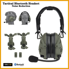 Helmet Wearable Quick Release Dual Purpose Sound Pickup & Noise Reduction Tactical Bluetooth Headset/hunting Shooting Earmuffs