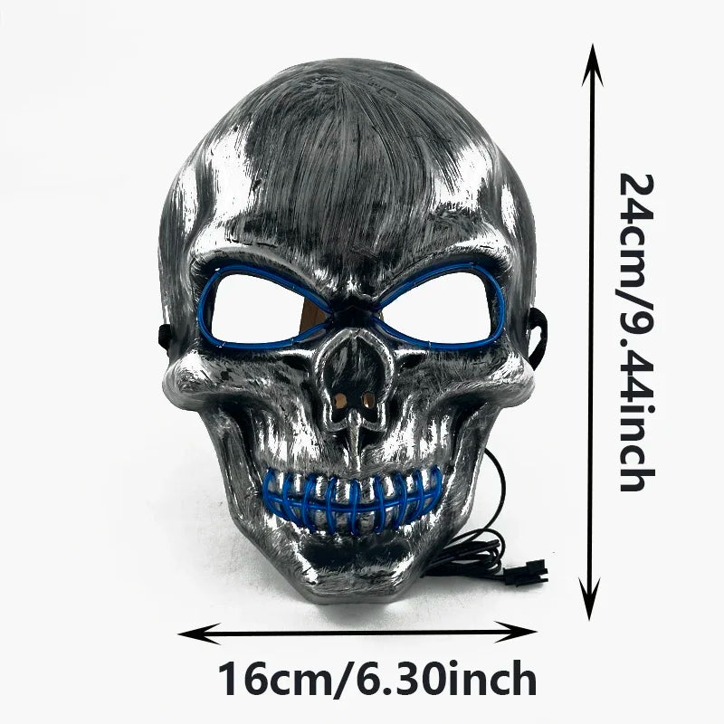 Horror Party Mask with Glow-in-the-Dark Feature Perfect Spooky Night Disguise or Purge Mask