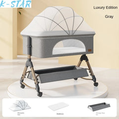 K-star Baby Crib Newborn Small Bed Splicing Large Bed Cradle Bed Sleeping Basket