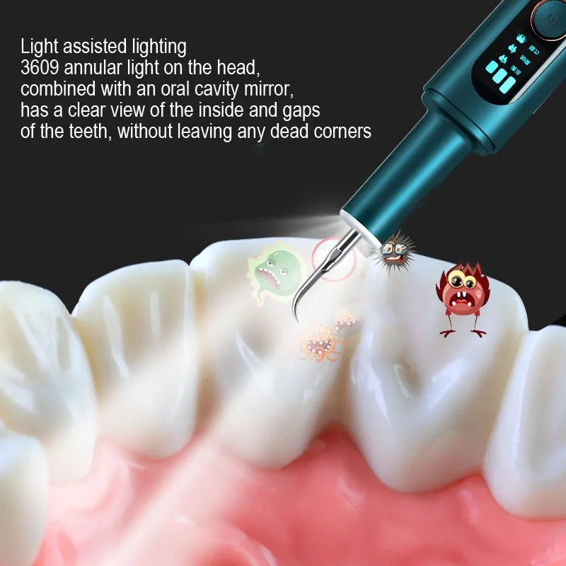 Dental Scaler Stone Removal With Lights Dental Mirror LED Display Electric Teeth Plaque Cleaner Dental