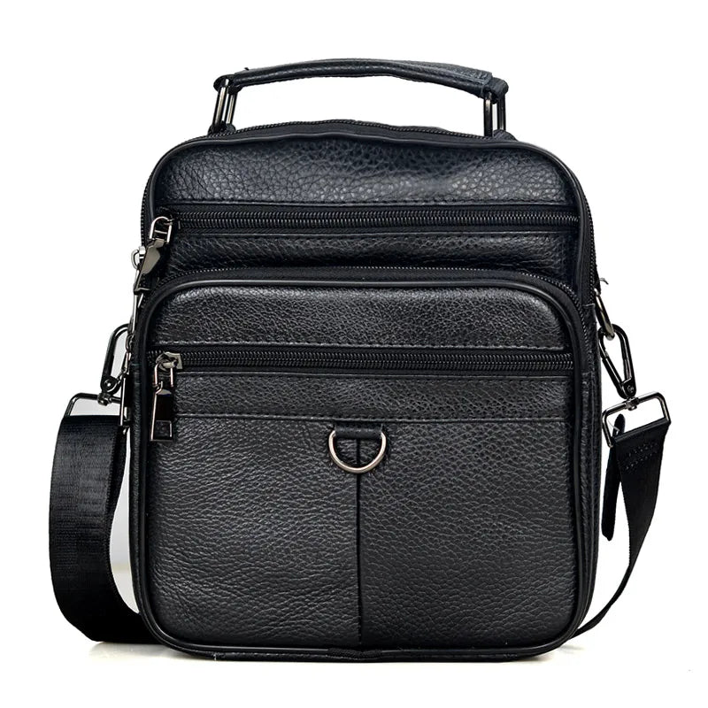 Men Genuine Leather Handbags Male High Quality Cowhide Leather Messenger Bags