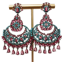 Bilincolor  Micro Set Zircon Water Drop Tassel Earrings