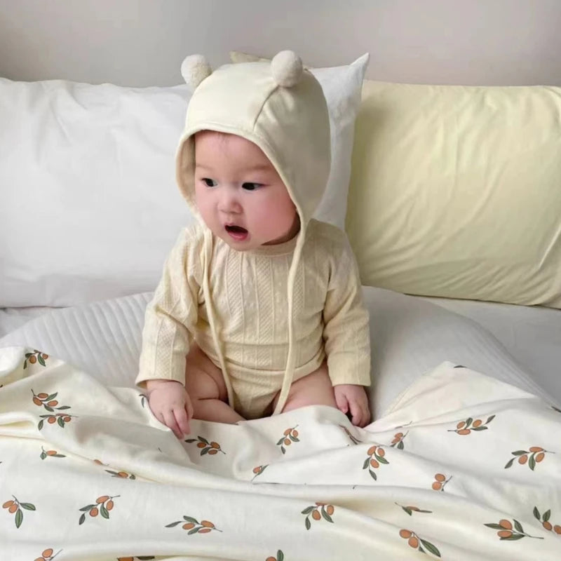 Cute Bear Printing Newborn  Soft Cotton Toddlers Bath Towel