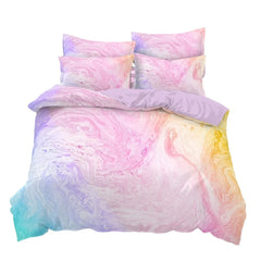 Rainbow Gradient Bedding Set Gradient Colors Duvet Cover with Pillowcases Single Twin Full Queen King Girl Kids Quilt Cover