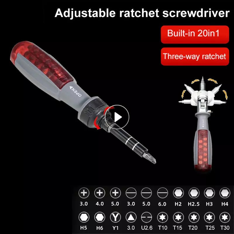 Ratchet Multi-function Screwdriver Set Multi Angle Cross Triangle Plum Shaped Screwdriver