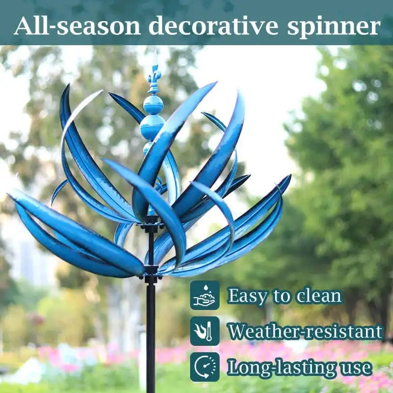 3D Wind Powered Kinetic Sculpture Lawn Metal Wind Solar Spinners Yard and Garden Decor