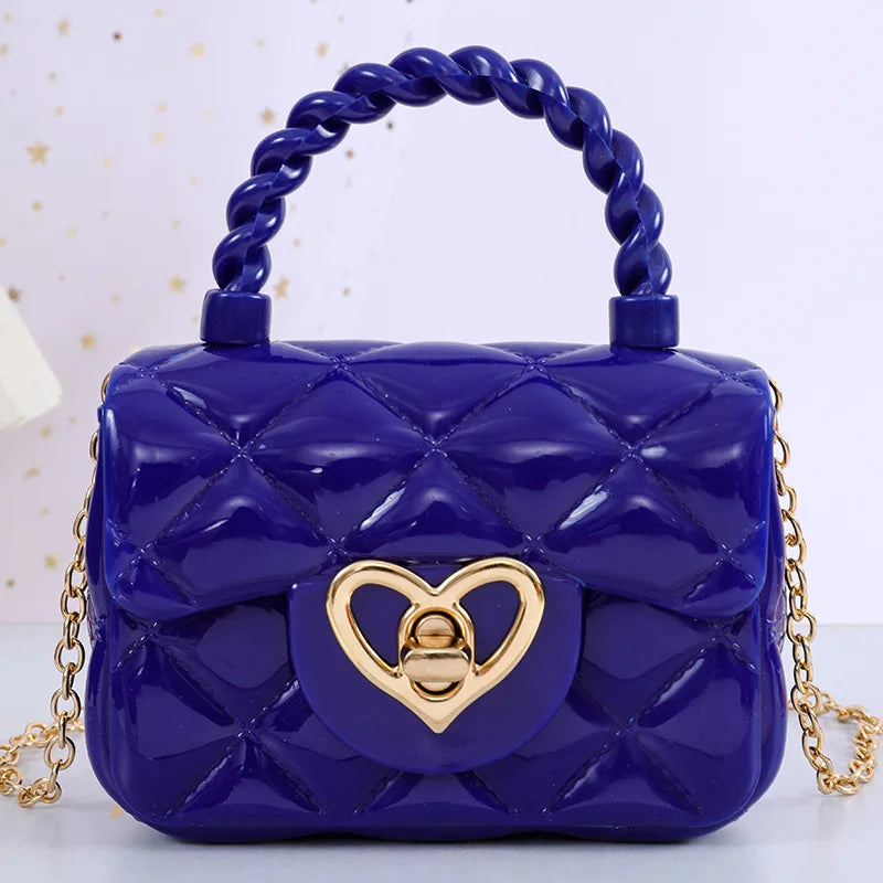 Fashion Kids PU Leather Crossbody Bags Girls Heart Shoulder Bags Children Mini Coin Purses Jelly Bag Kids Handbag Gifts