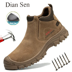 Work Shoes Anti-smash Anti-puncture Indestructible Shoes Protective Rubber Boots Industrial Shoes