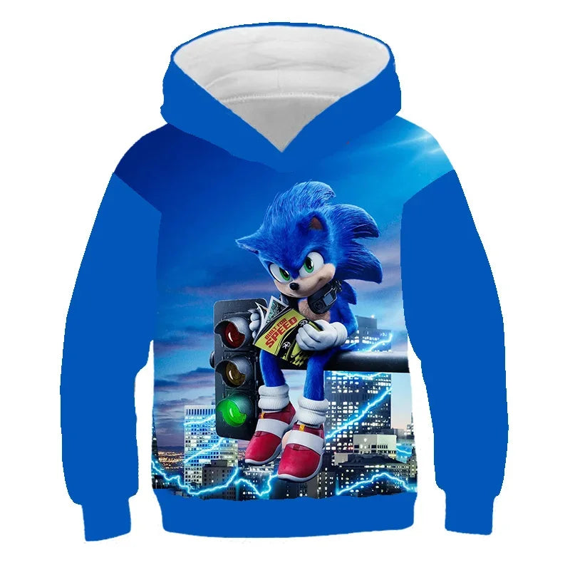 Children's Clothes Sonic Hoodie For Kids Boys and Girls 3D Printing Sweatshirt Loose Long Sleeve Spring Autumn Sonic Pullover