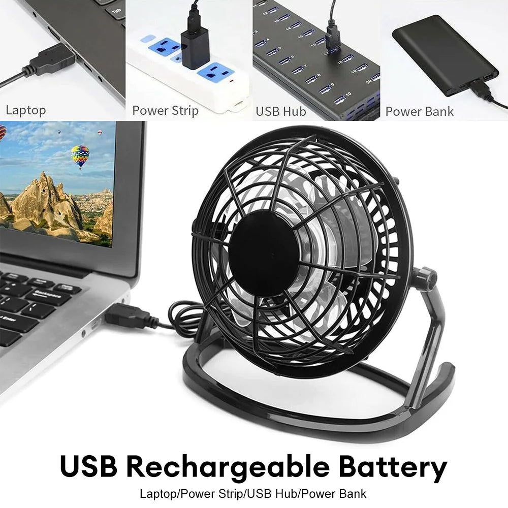 Usb Plug Table Fan Portable Mini Table Fan 360 Degree Rotation Adjustable Clip Fan