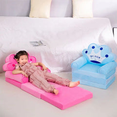 Kids Couch Children Sofa Cute Cartoon Lazy Folding Small Sofas Bed Girl Princess Baby Toddler