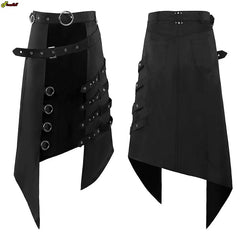 Medieval Cosplay Costume European And American Diablo Rock Punk Ashes Series Gothic Asymmetric Skirt Men's Punk Men's Skirt