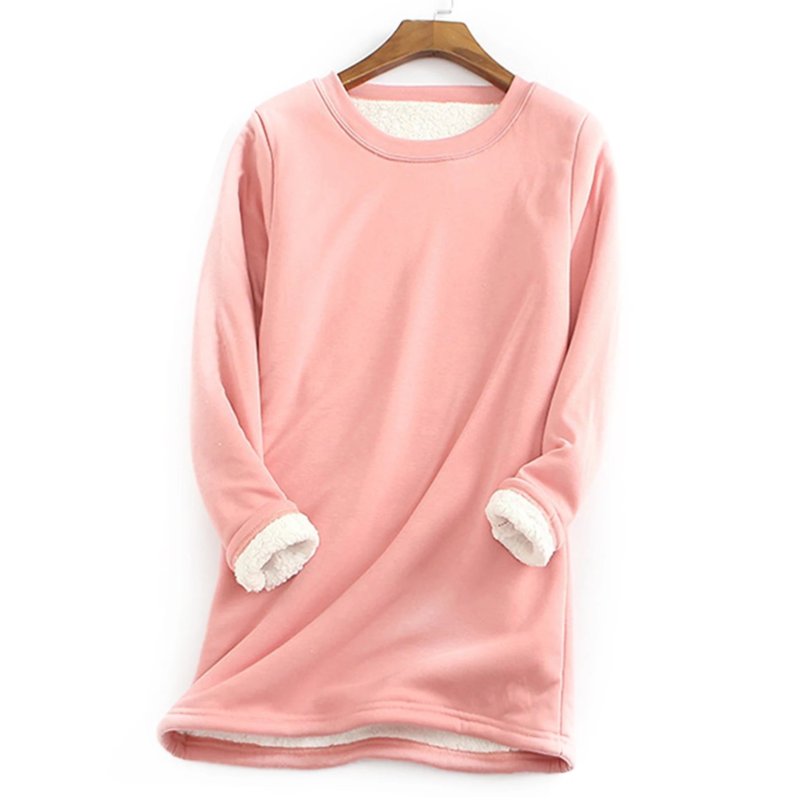 Women's Warm Fleece Top Lady Autumn Warm Sweater Suitable for Going Shopping Wear