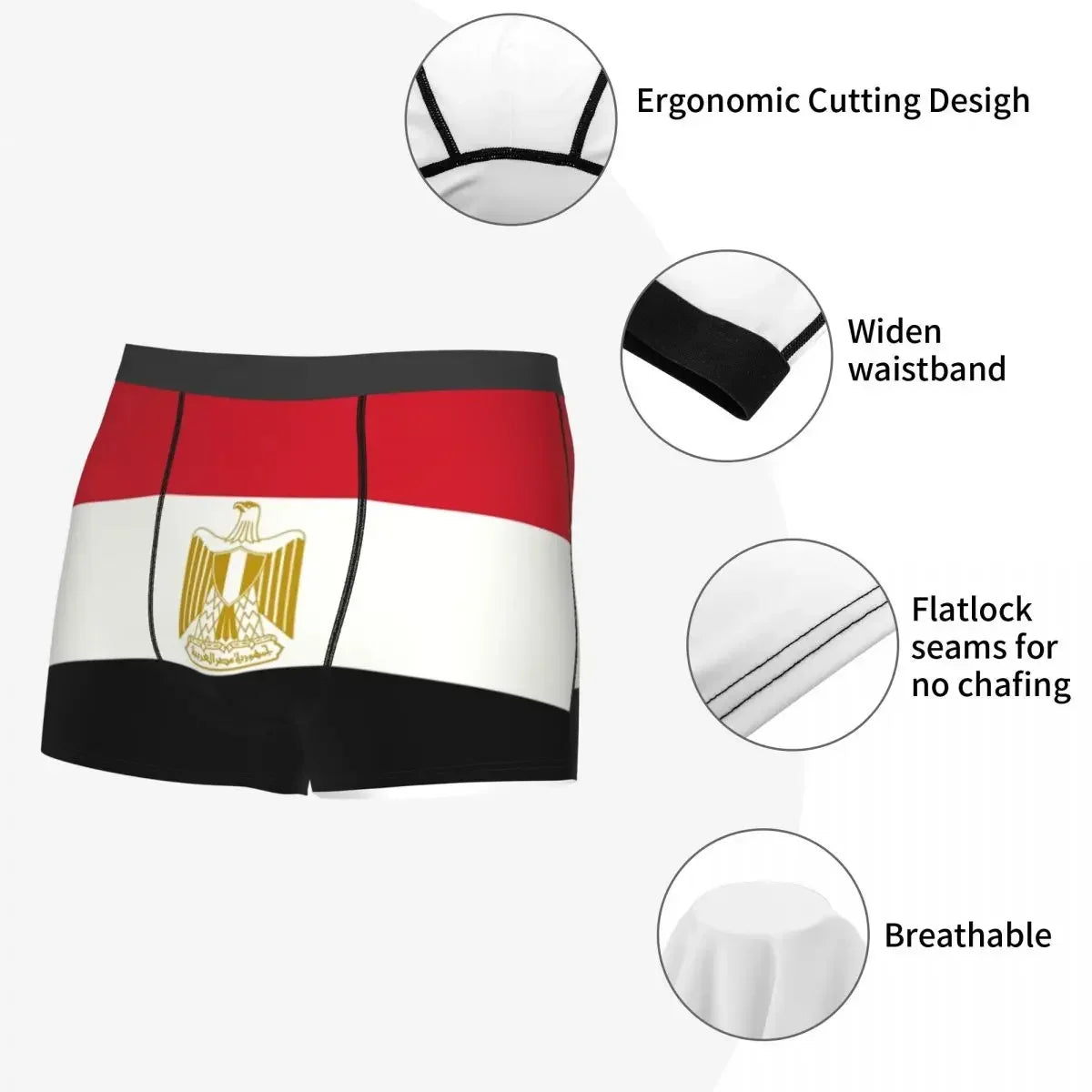 Custom Egypt Flag Underwear Men Stretch Patriotism Boxer Briefs Shorts Panties Soft Underpants For Homme