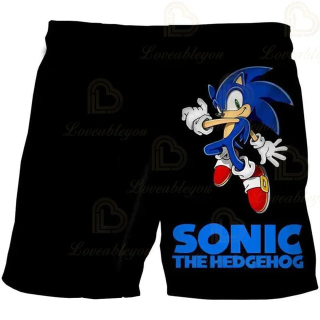 Cartoon Anime Sonics Shorts Kids Clothes Boys Harajuku Cute Girls Short Slevve Casual Children Summer Fashion Boy Boy Pants