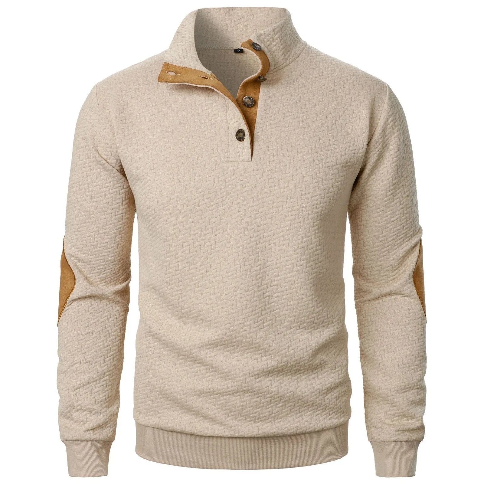 Sweatshirt Men Outdoor Casual Buttoned Stand Collar Pullover