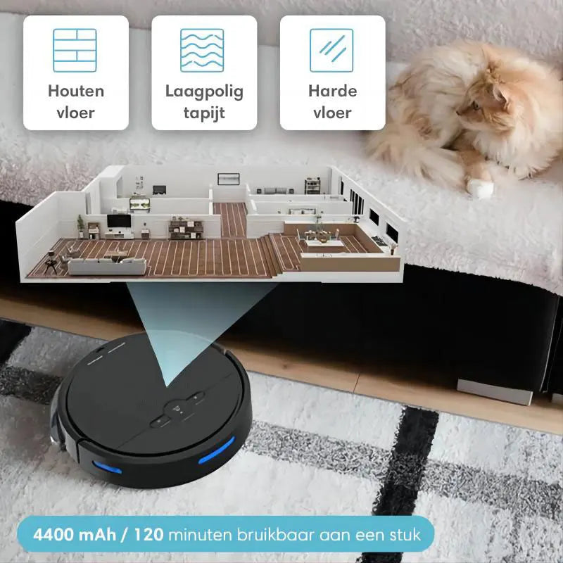 Robot Vacuum Cleaner 3600PA Smart Wireless Wi-Fi 180ml Water Tank