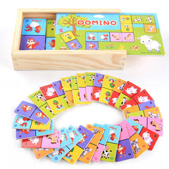 Montessori Wooden Domino Building Blocks Set Early Educational Toys