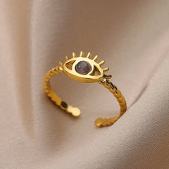 Stainless Steel Gold Color Hoop Rings For Women