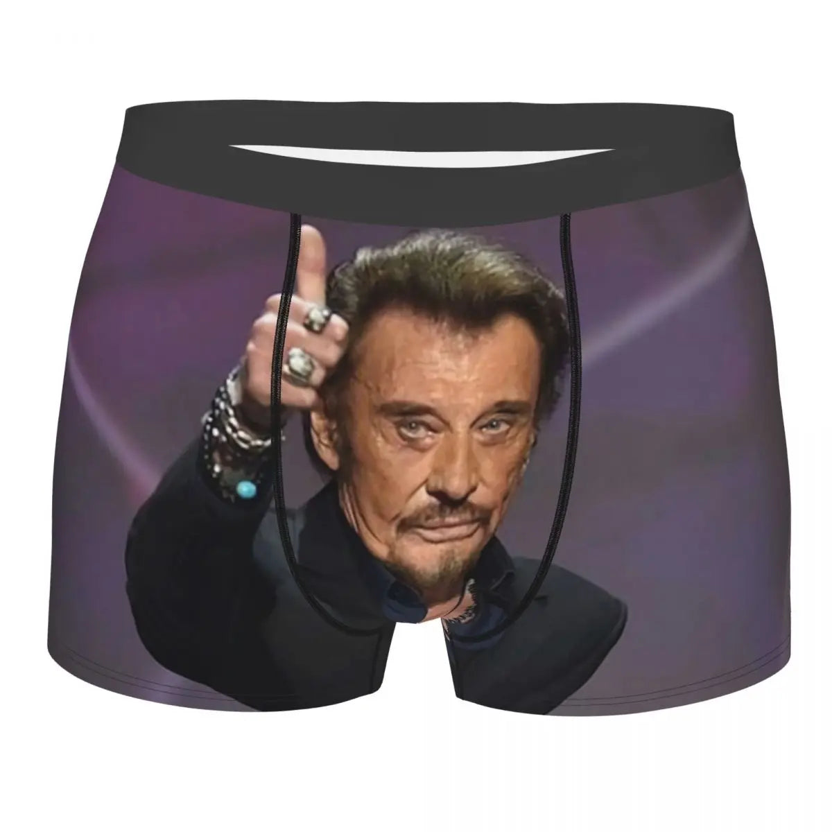 Custom Male Fashion Johnny Hallyday Underwear French Singer Rock Music Boxer Briefs Soft Shorts Panties Underpants