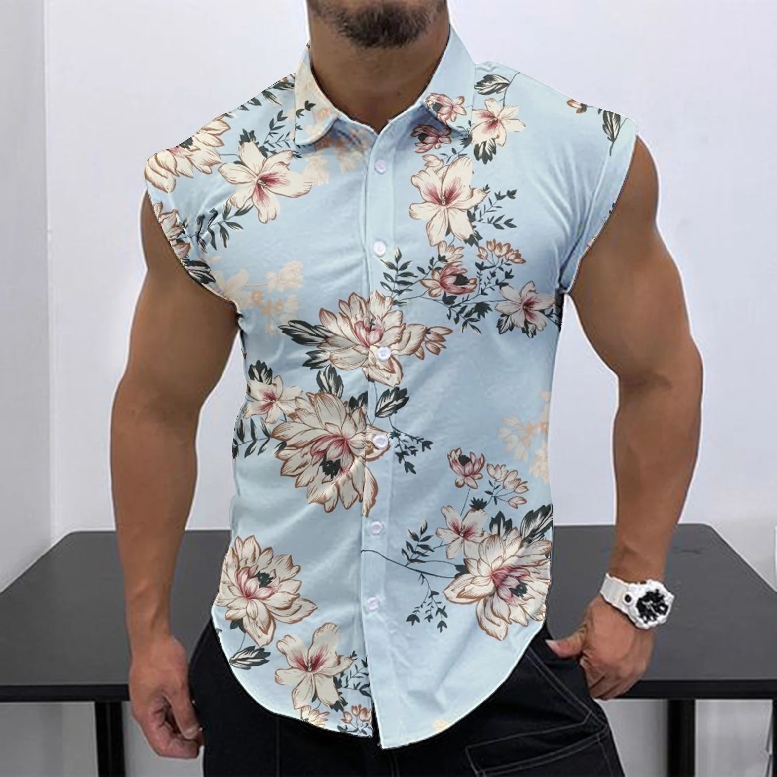 Men's Sleeveless Shirt Fashion Trend HD 3D Printing