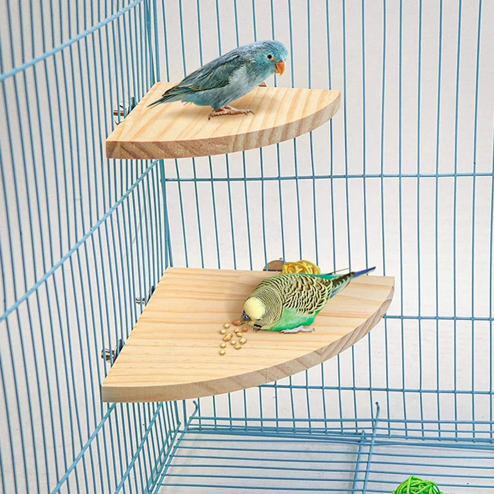 Parrot Hamster Stand Board Wood Perch Stand Bracket Toy Hamster Branch Perch Bird Cage Toy Cage Stand Board Bird Supplies