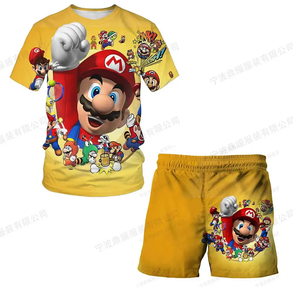 Summer New T-shirts Boys Sonics T-shirt Shorts 2 Pcs Sets Kids Boys Anime T Shirt Summer Children Baby Clothes Sets