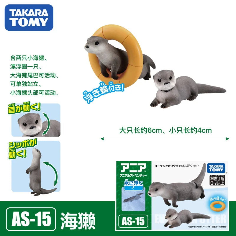 Original Takara Tomy Tomica Simulation Wild Animal Tiger Crocodile Elephant Lion Panda Orangutan Model For Children Toy Gift