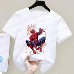 Spider-Man Children T-Shirt Kawaii Animal Superhero Cartoons Kids Tee Shirts