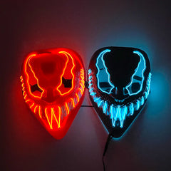 New Arrival Halloween Mask Horror Venom  LED Luminous Mask Cosplay Costume Makeup Prom Party