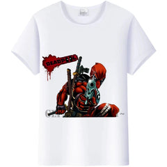 Fashion Tshirt Marvel Cartoon Deadpool Graphics  Tee Summer Top Short Sleeve