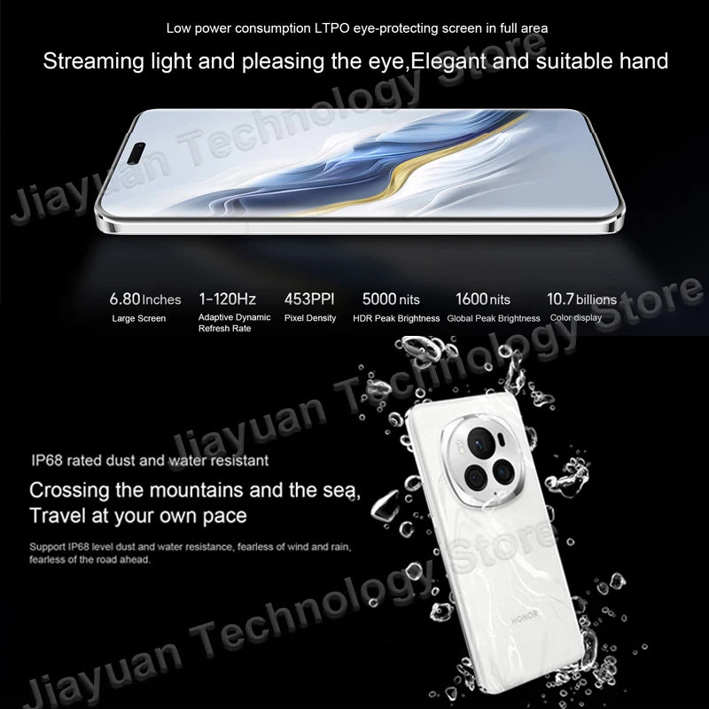 Original HONOR Magic 6 Pro 5G Mobile Phone 6.8" 120Hz Screen Snapdragon 8 Gen 3 Camera 180MP Battery 5600mAh GMS Smartphone