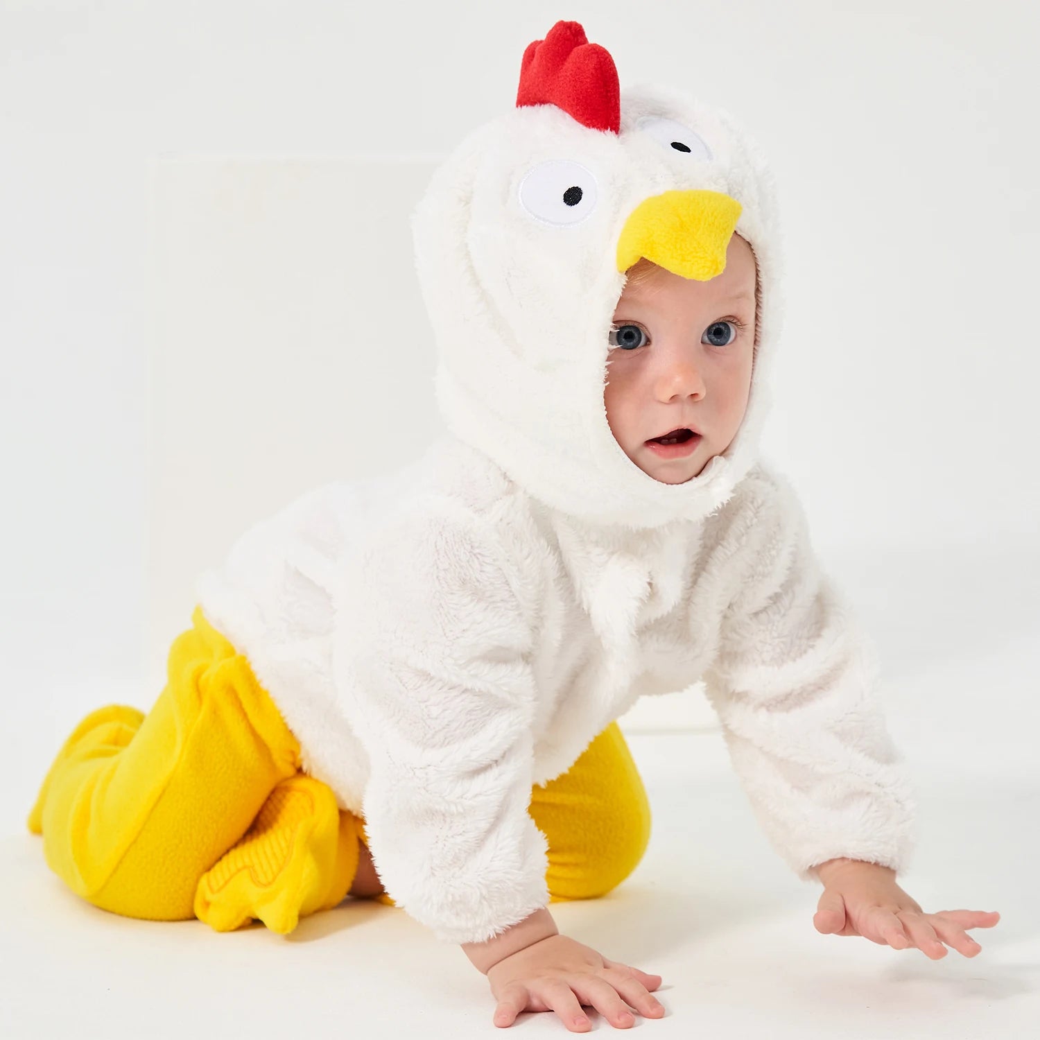 Baby Chicken Chick Costume for Boys Girls Infant Fleece Rompers Jumpsuit with Shoes Halloween Easter Fancy Dress 6M 12M 18M