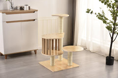 Pet Furniture Cheap Climbing Frame Scratcher Components Wood Tree House Cat Tower