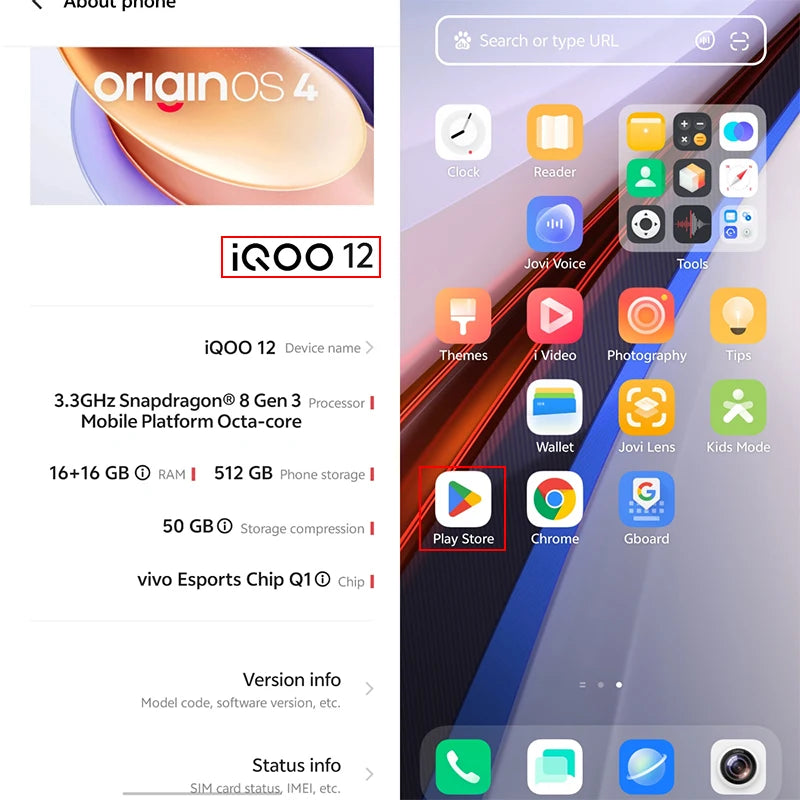 Original Vivo Iqoo 12 Smart Phone  64.0MP Camera Android 14.0 Snapdragon 8 Gen 3 OTA Update 6.78" AMOLED 144HZ 120W Charge