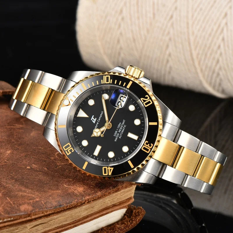 40mm Automatic Custom S Logo Watch For Men Sub-Mariner Design Waterproof  Wrist Watch