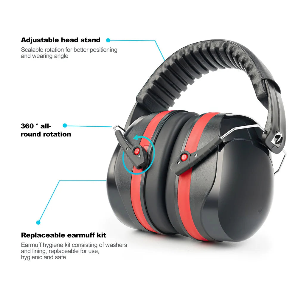 Adjustable Ear Defenders Noise Earmuffs 36db Noise Reduction Hearing Protection Headphones for Hunting Shooting Work Study