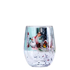 Double Wall Christmas Glass Cup Flowing sequins Christmas tree snowman Coffee Cup Heat Resistant Tea Milk Juice Mug Xmas Gift