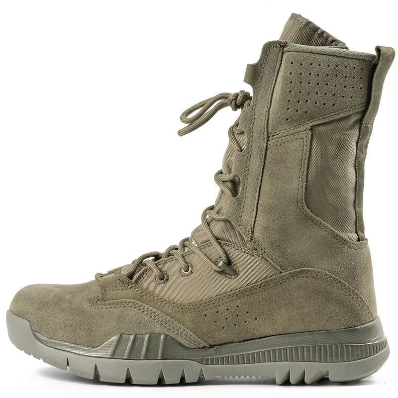 Military Tactical Training Man Army Green Combat Boots Mens Suede Leather Tactical Men Boots